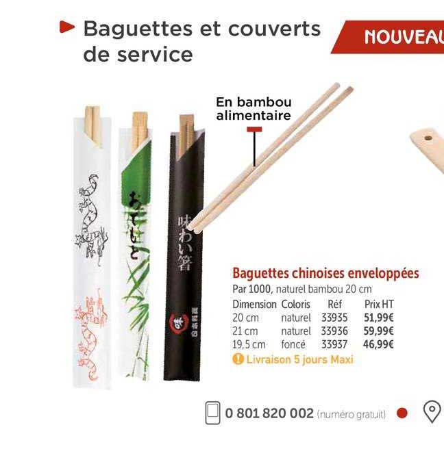 baguettes chinoises enveloppées