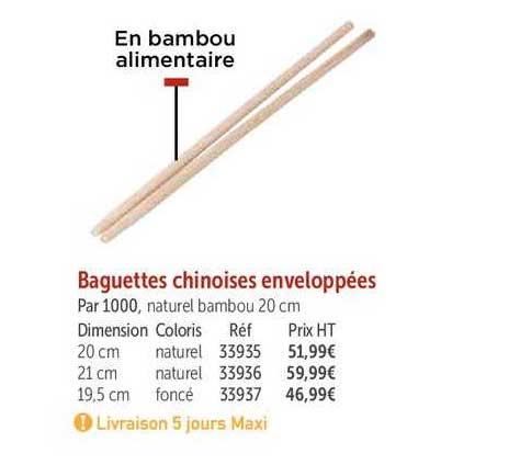 baguettes chinoises enveloppées