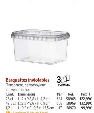 Barquettes Inviolables