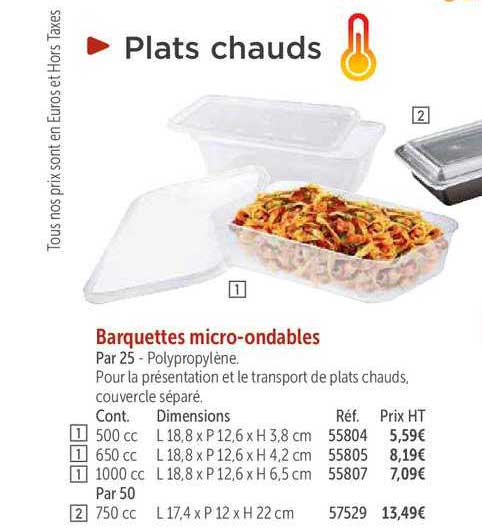 barquettes micro ondables