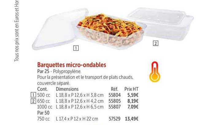 barquettes micro ondables