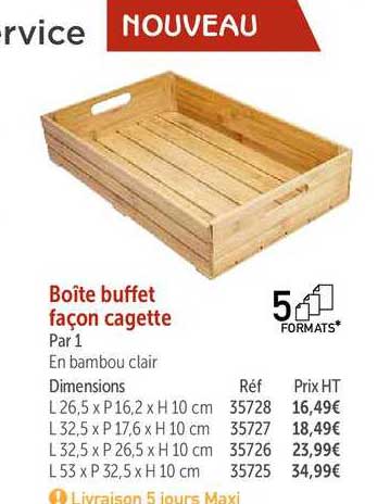 boîte buffet façon cagette