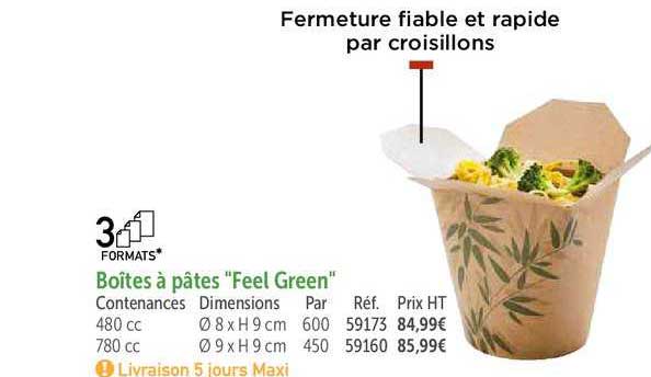 Boîtes à Pâtes "feel Green"