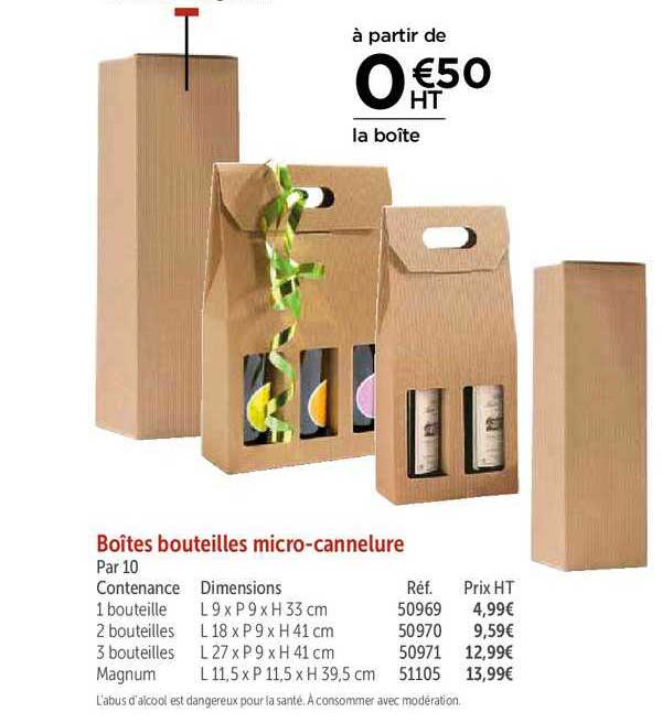 boîtes bouteilles micro cannelure
