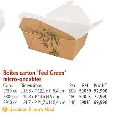 boîtes carton "feel grenn" mico ondables