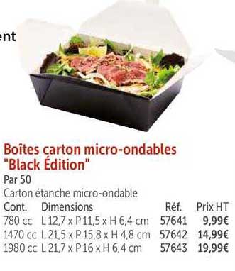 boîtes carton micro ondables "black édition"