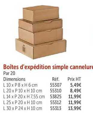 boîtes d'expédition simple cannelure