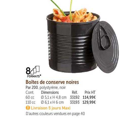 Boîtes De Conserve Noires