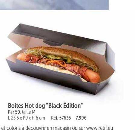 boîtes hot dog black édition