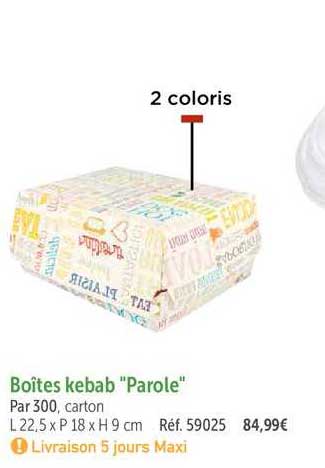 boîtes kebab "parole"