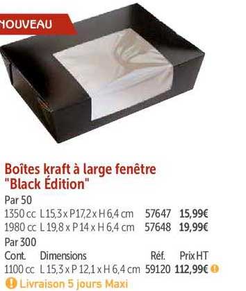 Boîtes Kraft à Large Fenêtre "black édition"