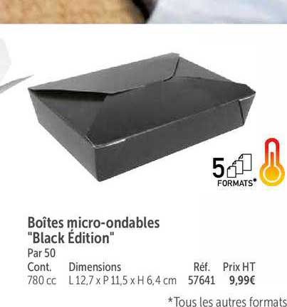 boîtes micro ondables black édition