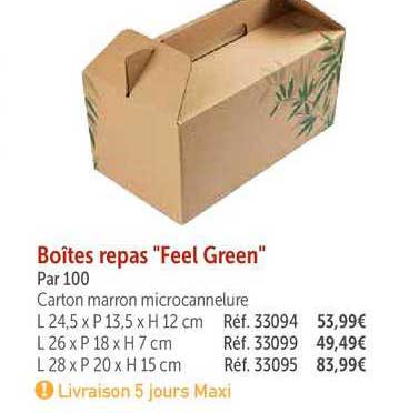 boîtes repas "feel green"