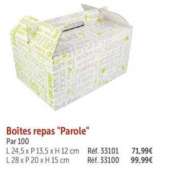 boîtes repas "parole"