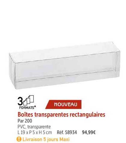 Boîtes Transparentes Rectangulaires
