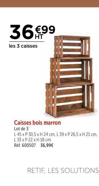 caisses bois marron