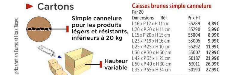 caisses brunes simple cannelure
