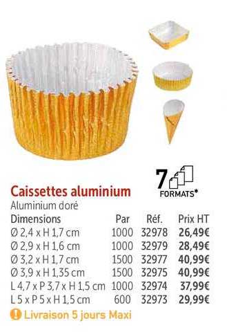 caissettes aluminium