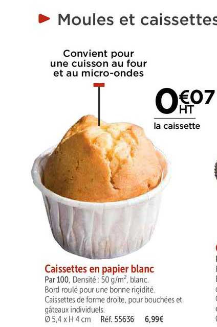 caissettes en papier blanc