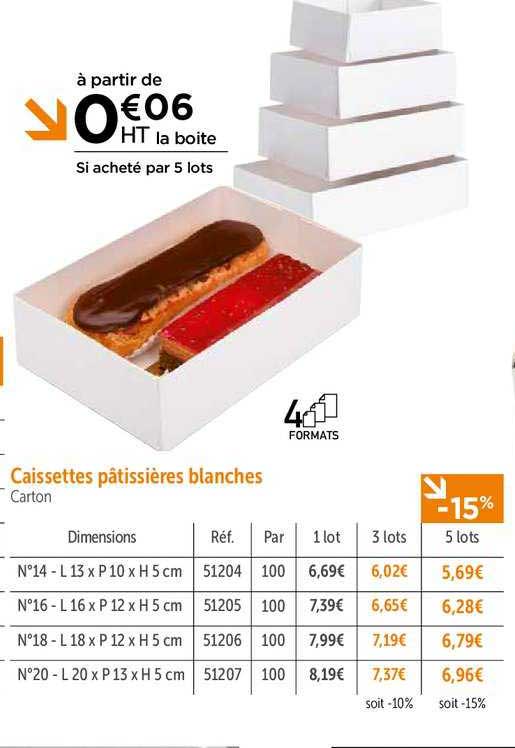 caissettes pâtissières blanches