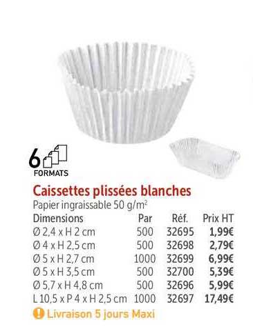 caissettes plissées blanches