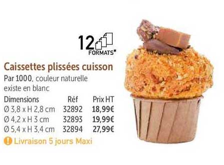 caissettes plissées cuisson