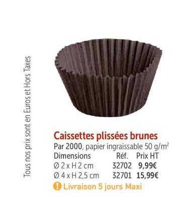 caissettes plissés brunes