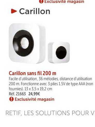 carillon sans fil 200 m
