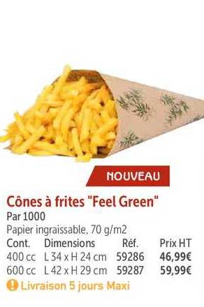 cônes à frites "feel green"