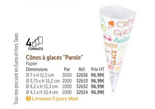 cônes à glaces "parole"