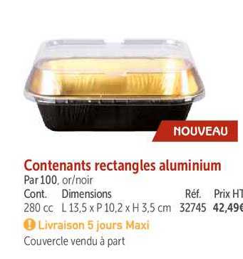 contenants rectangles aluminium