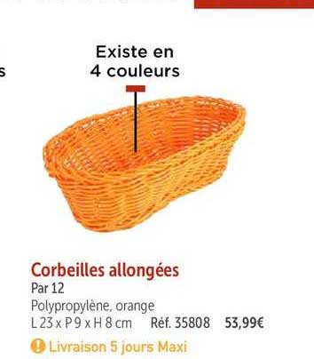 corbeilles allongées