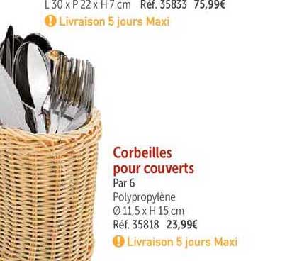 corbeilles pour couverts