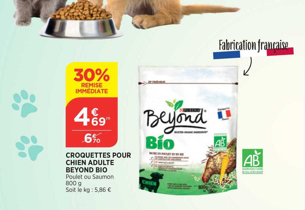 croquettes pour chien adulte beyond bio 30% remise immédiate