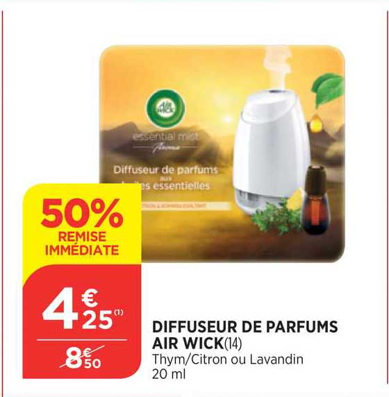 diffuseur de parfums air wick 50% remise immédiate