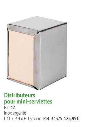 distributeurs pour mini serviettes