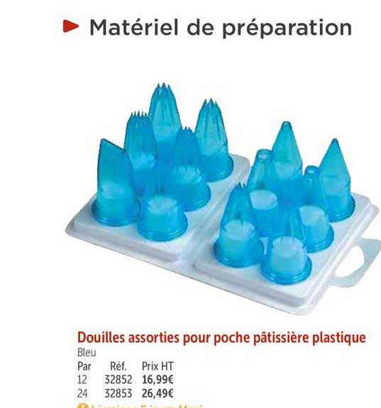 douilles assorties pour poche pâtissière plastique