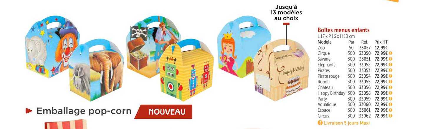 boîtes menus enfants