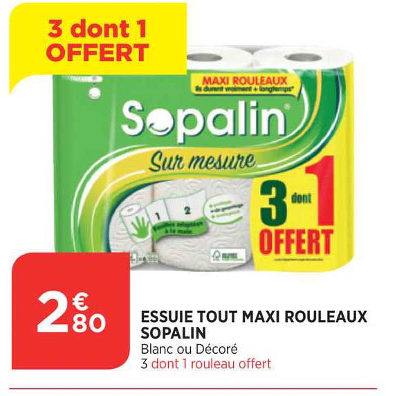 essuie tout maxi rouleaux sopalin 3+1 offert