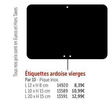 étiquettes ardoise vierges