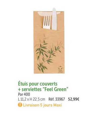 étuis Pour Couverts + Serviettes Feel Green