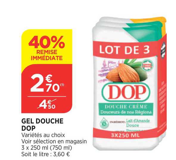 Gel Douche Dop 40% Remise Immédiate