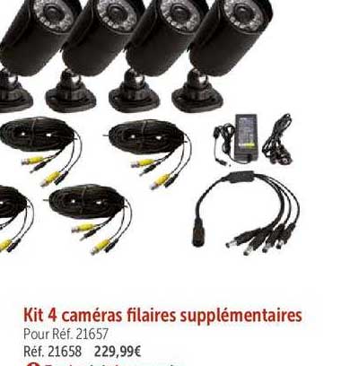 kit 4 cameras filaires supplémentaires