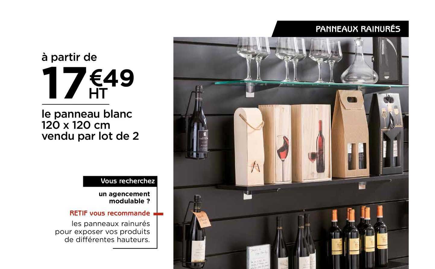 le panneau blanc 120 x 120 cm vendu par lot de 2