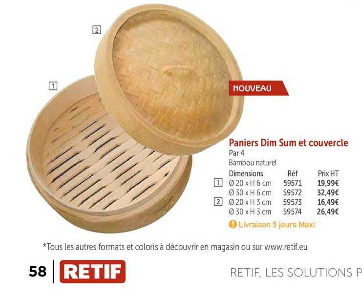 paniers dim sum et couvercle