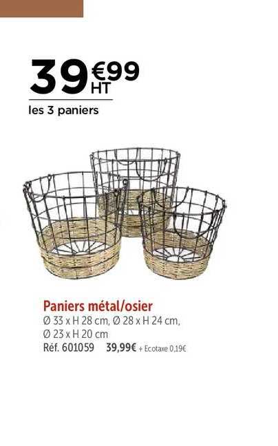 Paniers Métal Osier