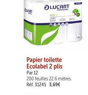papier toilette ecolabel 2 plis