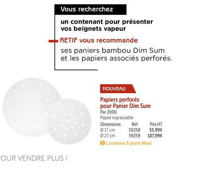 papiers perforés pour panier dim sum