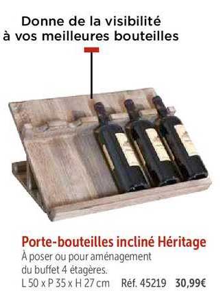 porte bouteilles incliné héritage
