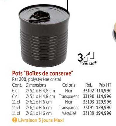 Pots "boîtes De Conserve"